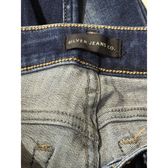 Silver Jeans Co Elyse Slim Boot Dark Wash Stretch Denim Jeans | Size 24 - Picture 3 of 11